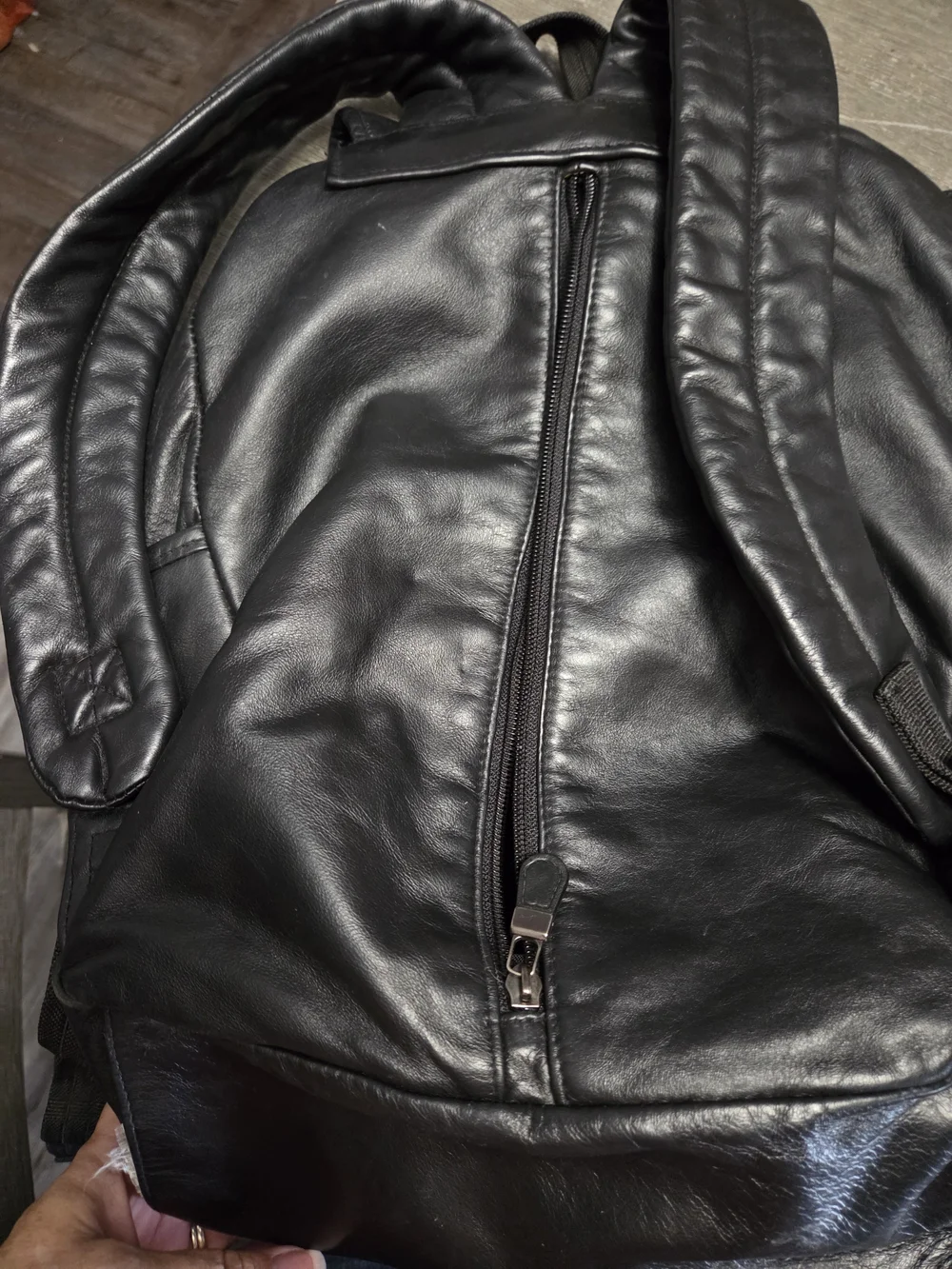 Eddie Bauer Black Leather Men's Backpack